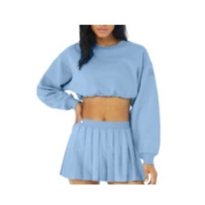 Alo Yoga DEVOTION CREW NECK PULLOVER sky blue size small